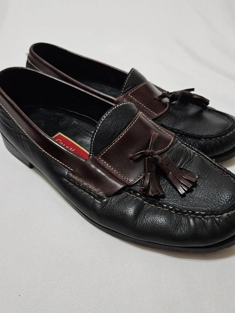 VTG Cole Haan Pinch Tassel Moc-Toe Loafers Men's Size 11.5 D Brown Leather